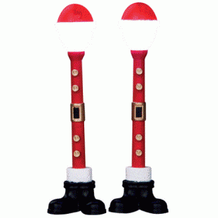 Santa Street Lamps, Set of 2